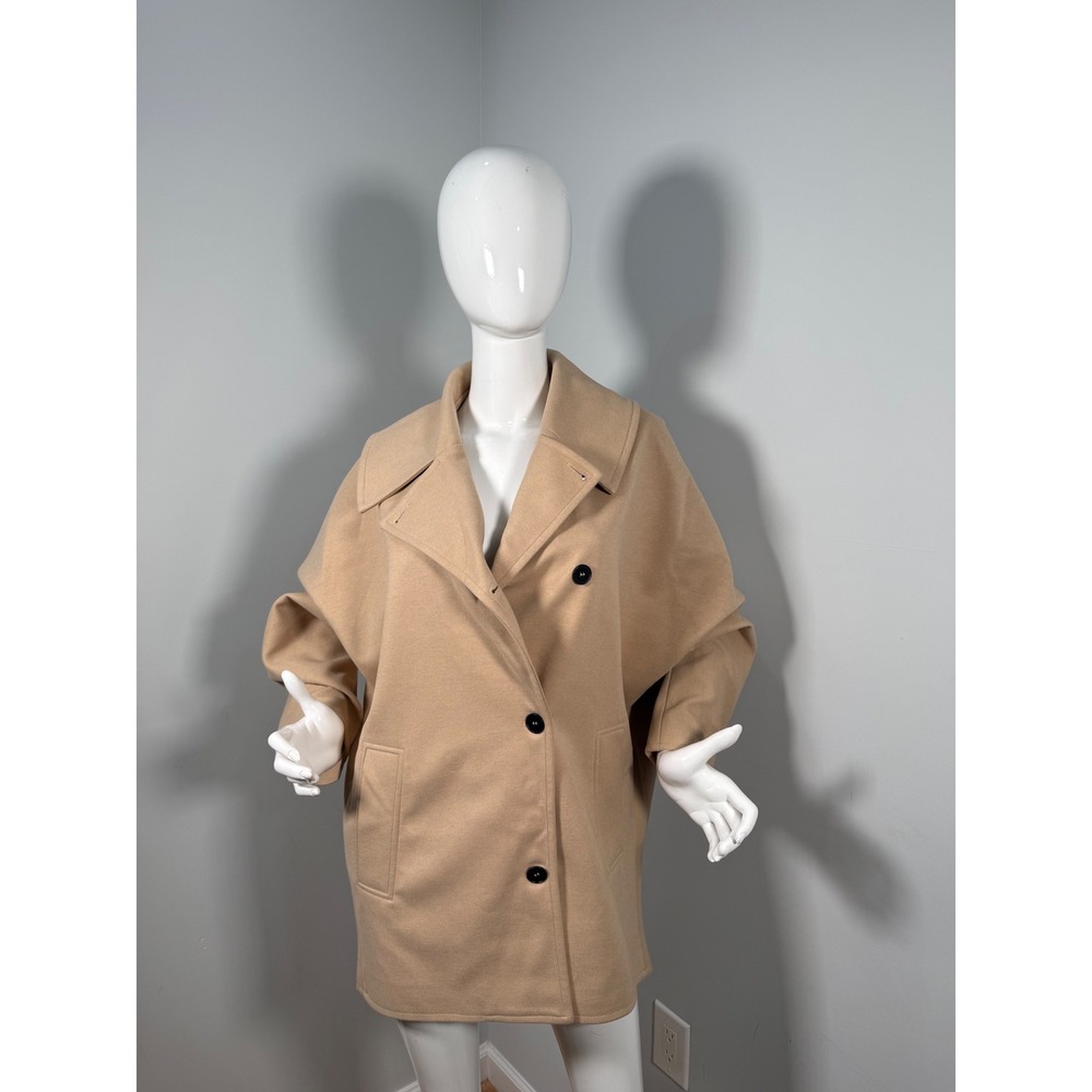 Commense Solid Oversized Pocket Button Coat  Khaki‎ size XS - Picture 4 of 10